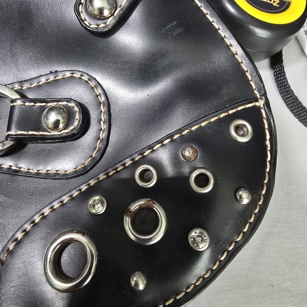 Guess Y2K Black Studded Baguette Faux Leather Bling - Picture 10 of 10